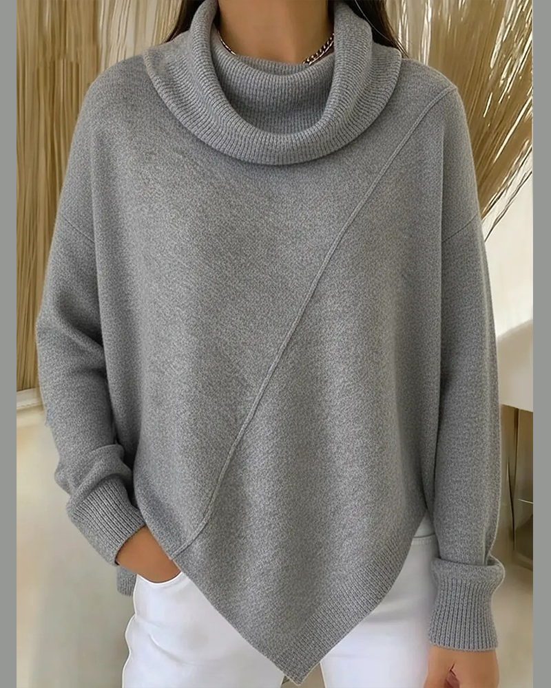 Genser med asymmetrisk krage