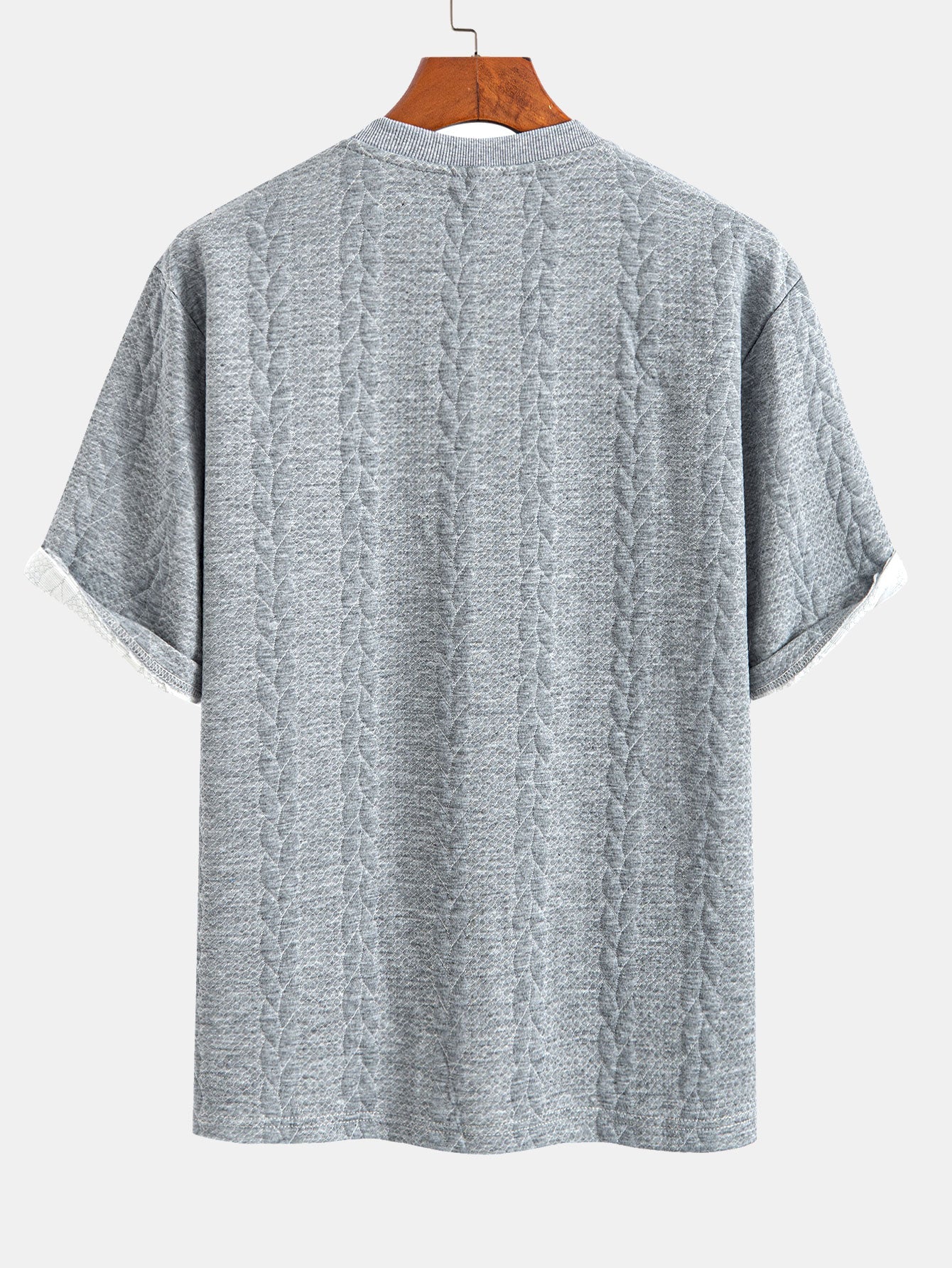 Avslappet passform mellomlangt erme Twist jacquard T-skjorte og shorts