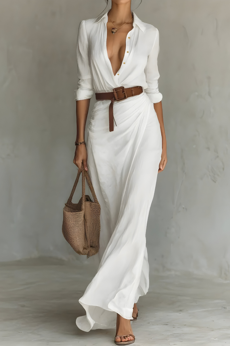 Julie™ | Omslagskjole med midjebelte