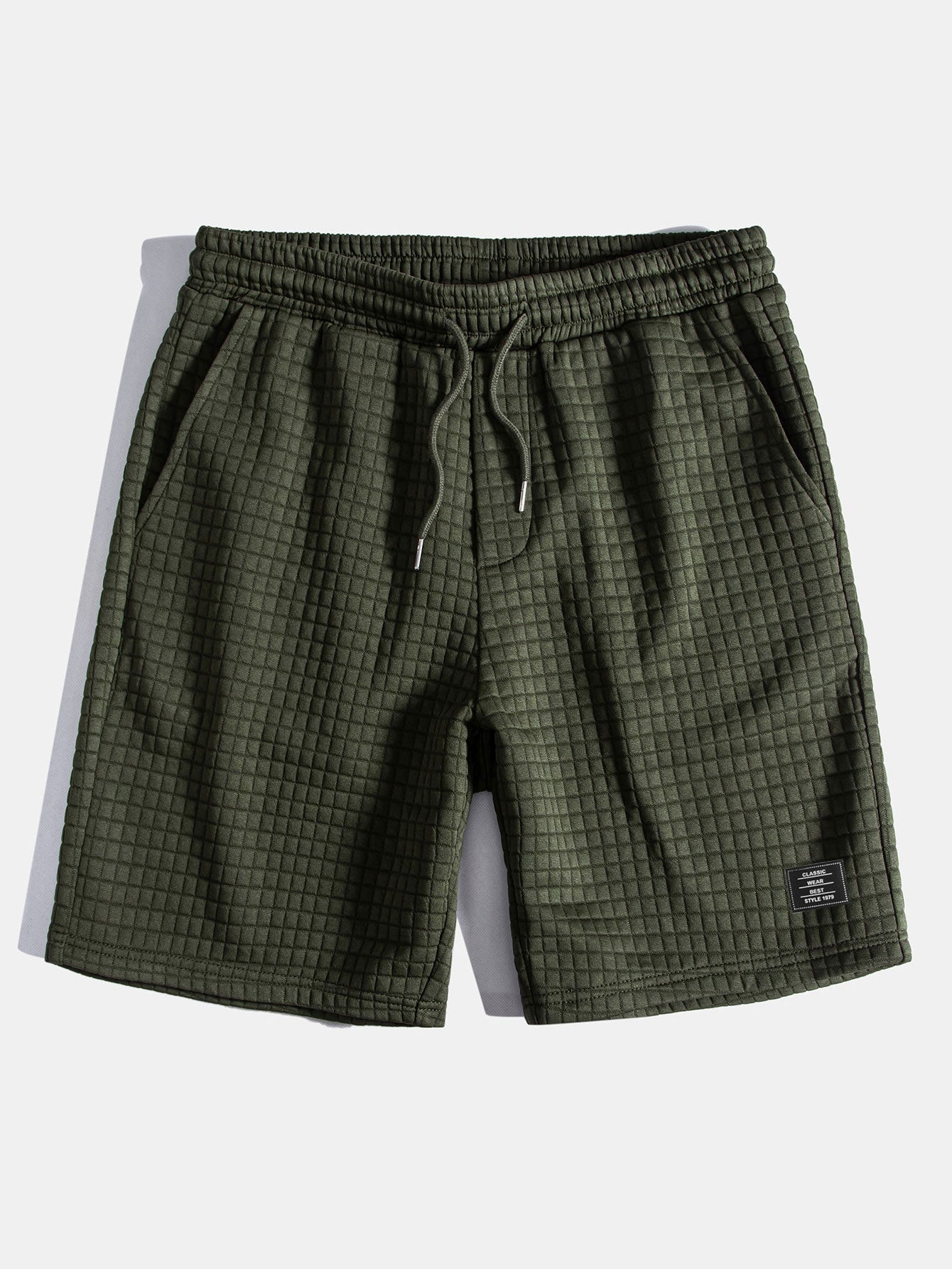 Kengurulomme vaffel-hettegenser T-skjorte og shorts