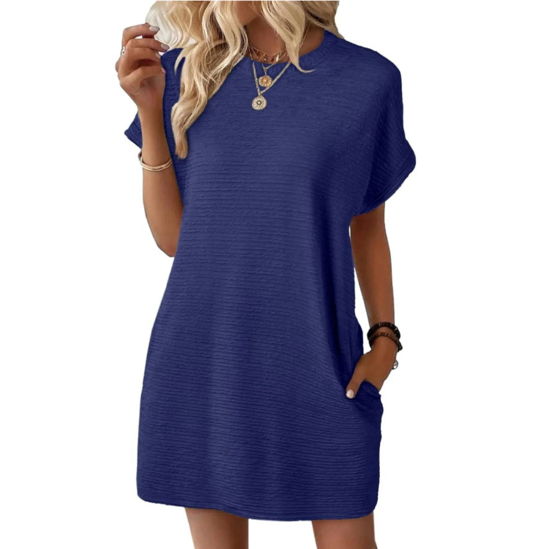 EVASHA™ – Casual minimalistisk sommerkjole med rund hals
