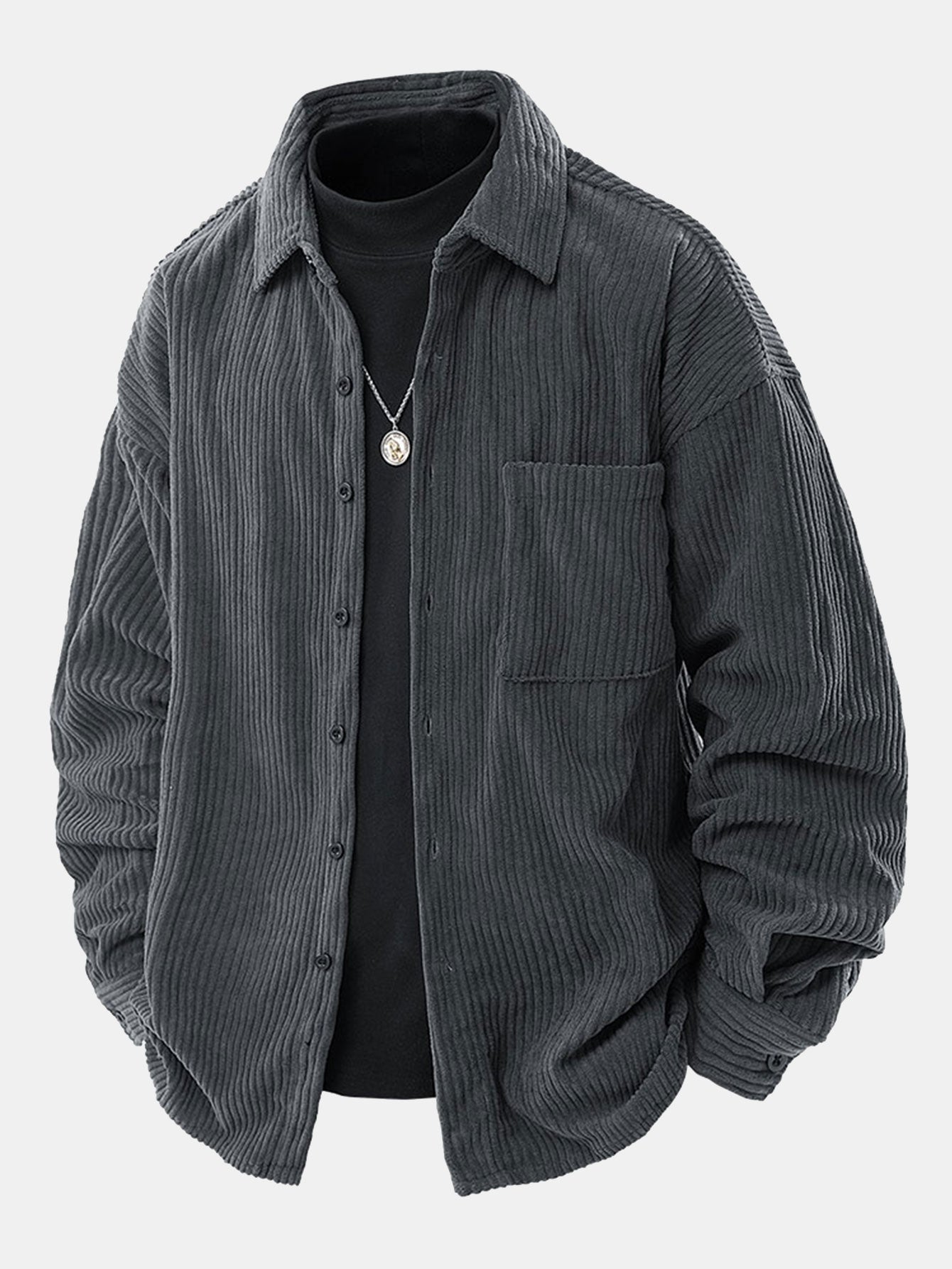 Relaxed passform corduroy-skjorte med knapper