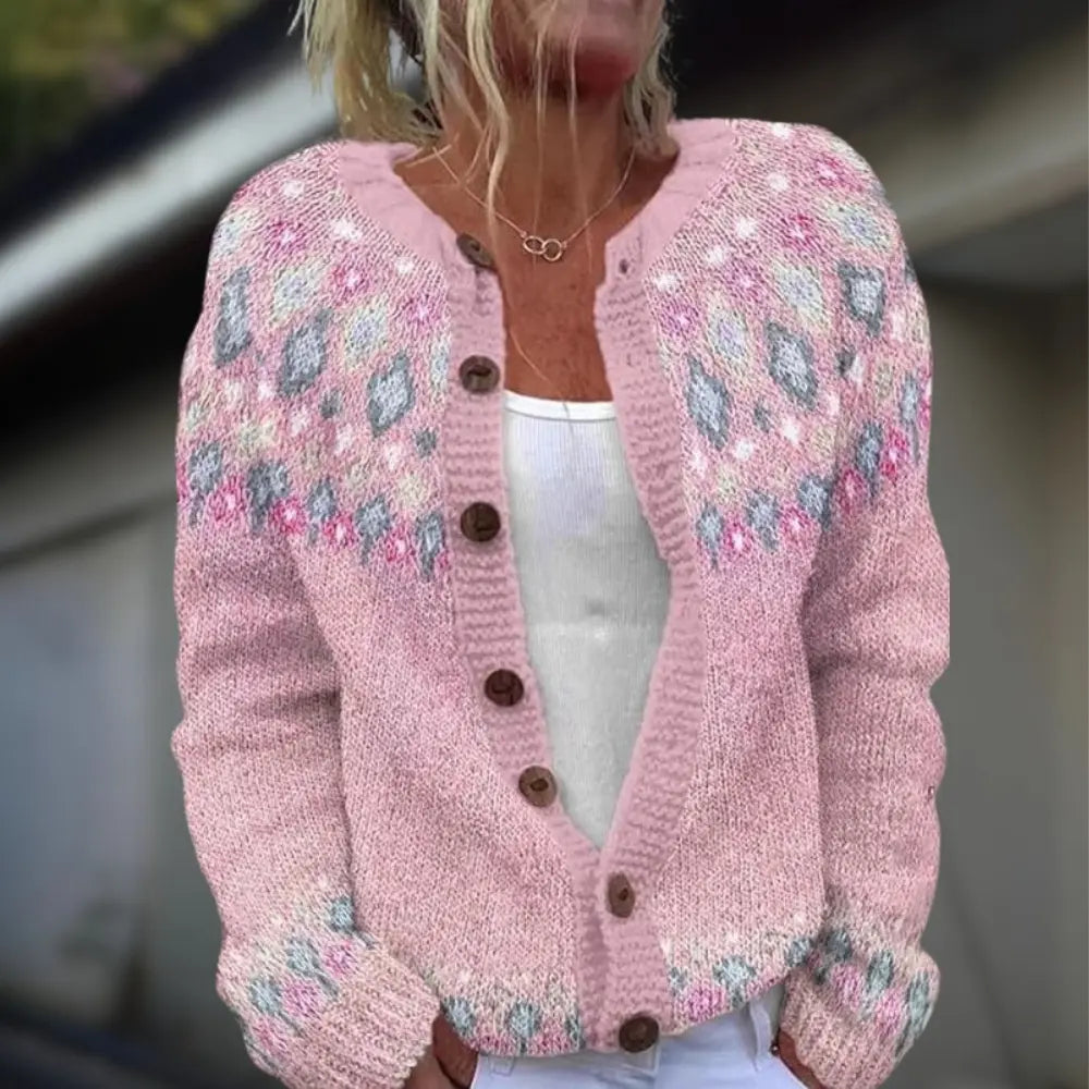 Anja™ | Strikket cardigan med mønster
