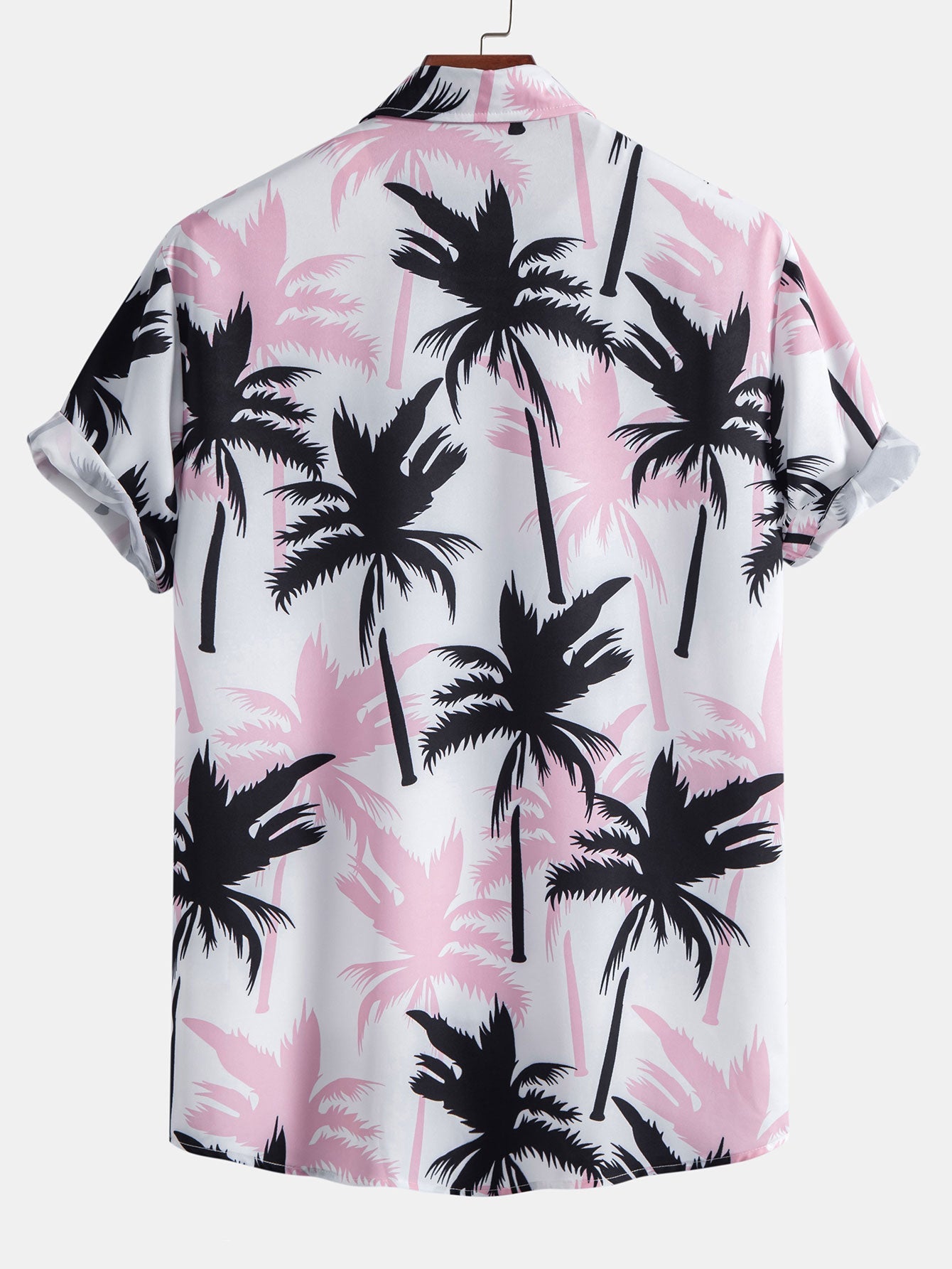 Palmeprint skjorte med knapper og badeshorts