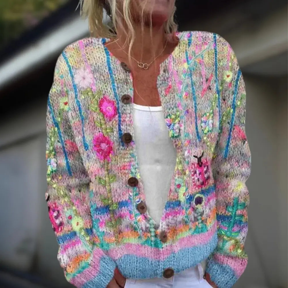 Anja™ | Strikket cardigan med mønster