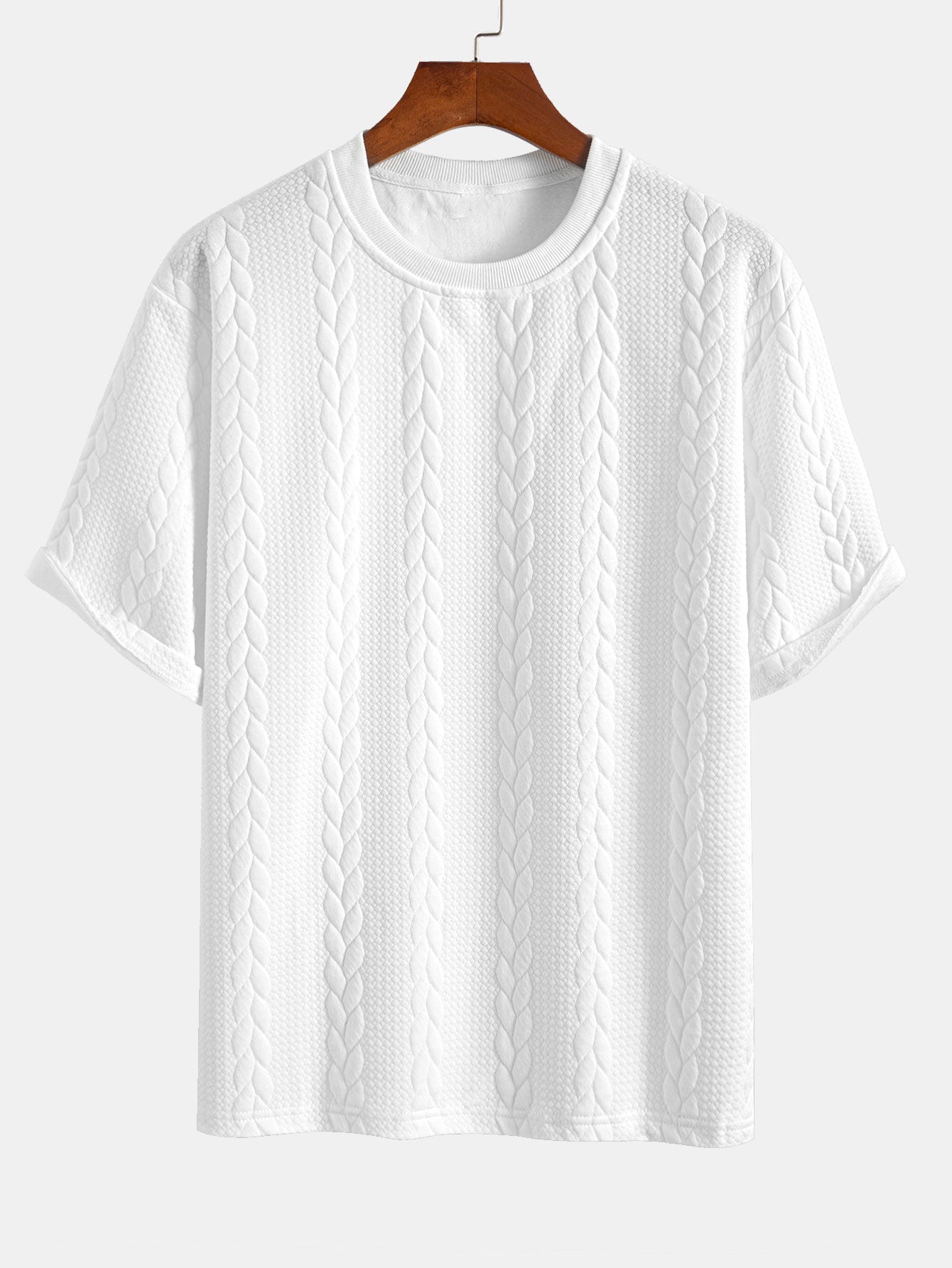 Avslappet passform mellomlangt erme Twist jacquard T-skjorte og shorts