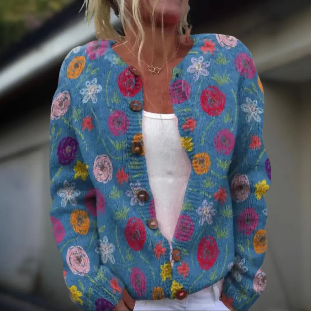 Anja™ | Strikket cardigan med mønster