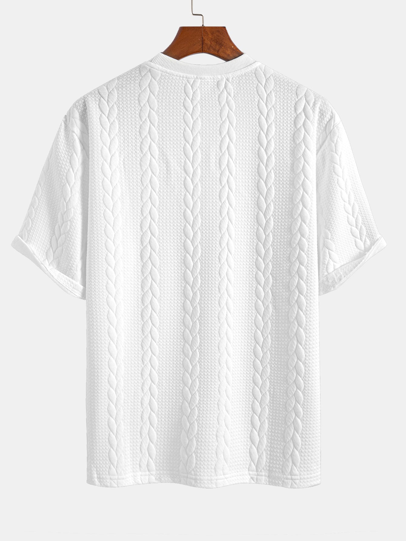 Avslappet passform mellomlangt erme Twist jacquard T-skjorte og shorts