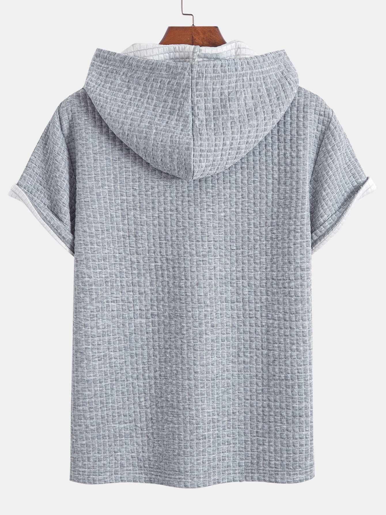 Kengurulomme vaffel-hettegenser T-skjorte og shorts