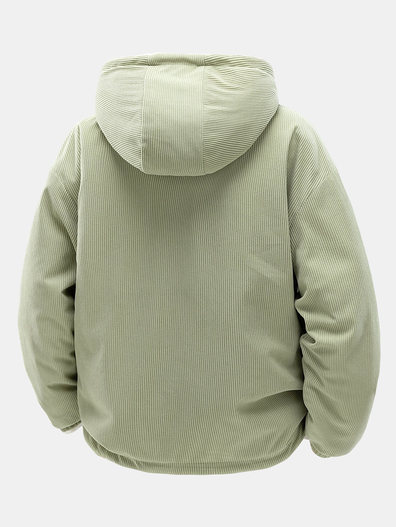 Teddy ribfløyel vendbar jakke med hette