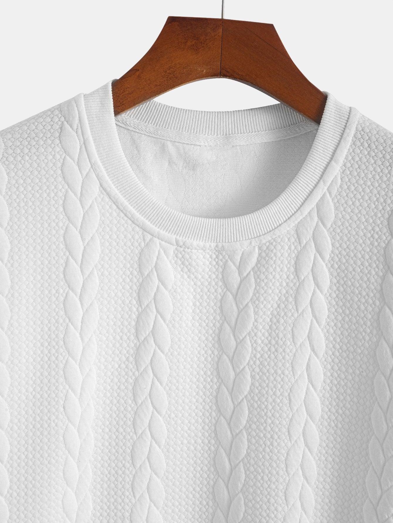 Avslappet passform mellomlangt erme Twist jacquard T-skjorte og shorts