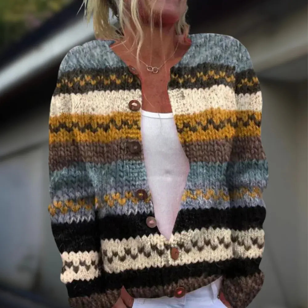 Anja™ | Strikket cardigan med mønster