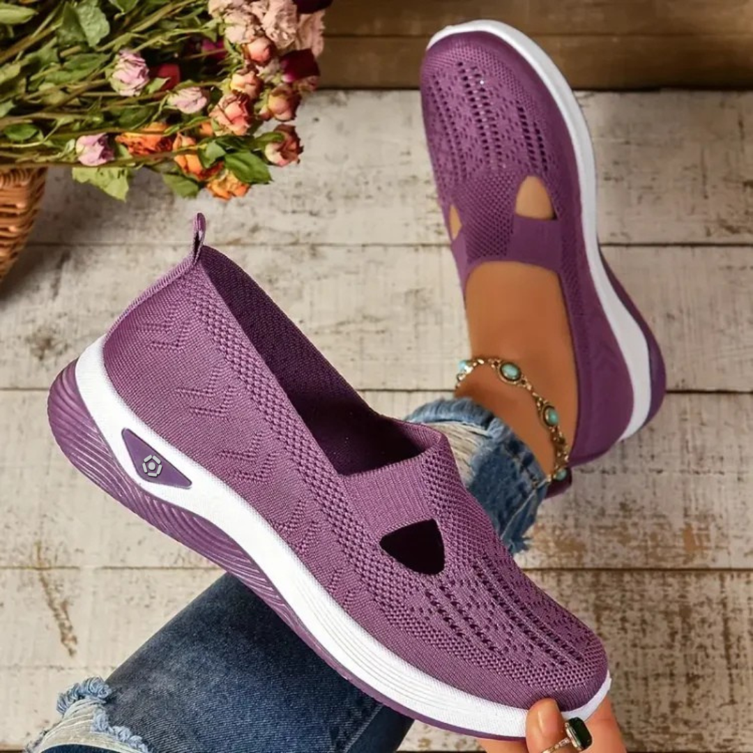 Komfortable, pustende ortopediske slip-on sneakers for kvinner