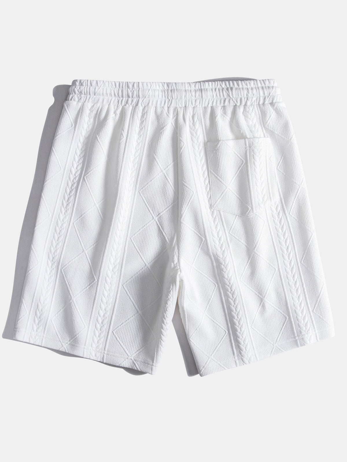 Kortermet geometrisk jacquard buet kant T-skjorte og shorts