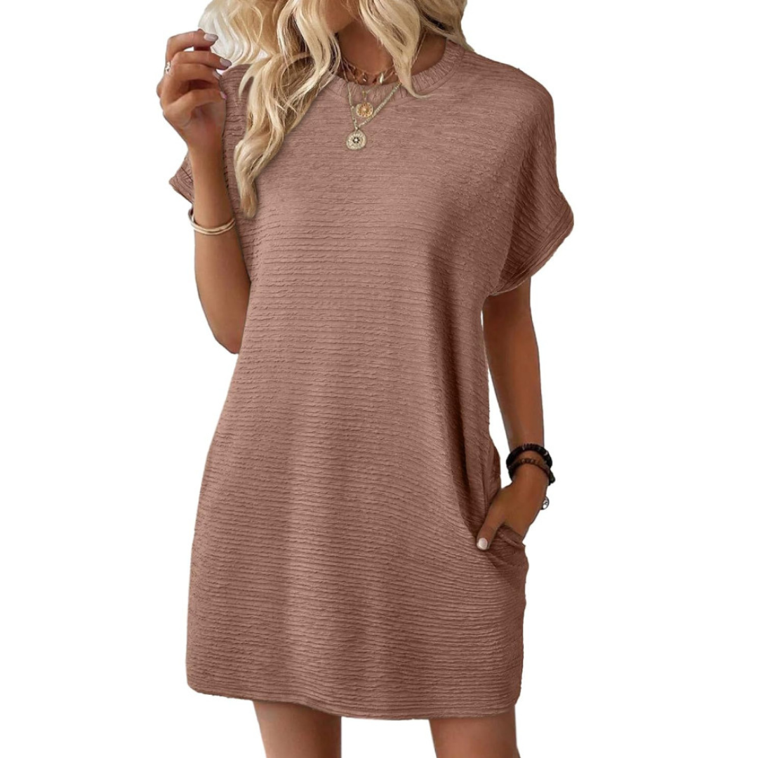 EVASHA™ – Casual minimalistisk sommerkjole med rund hals