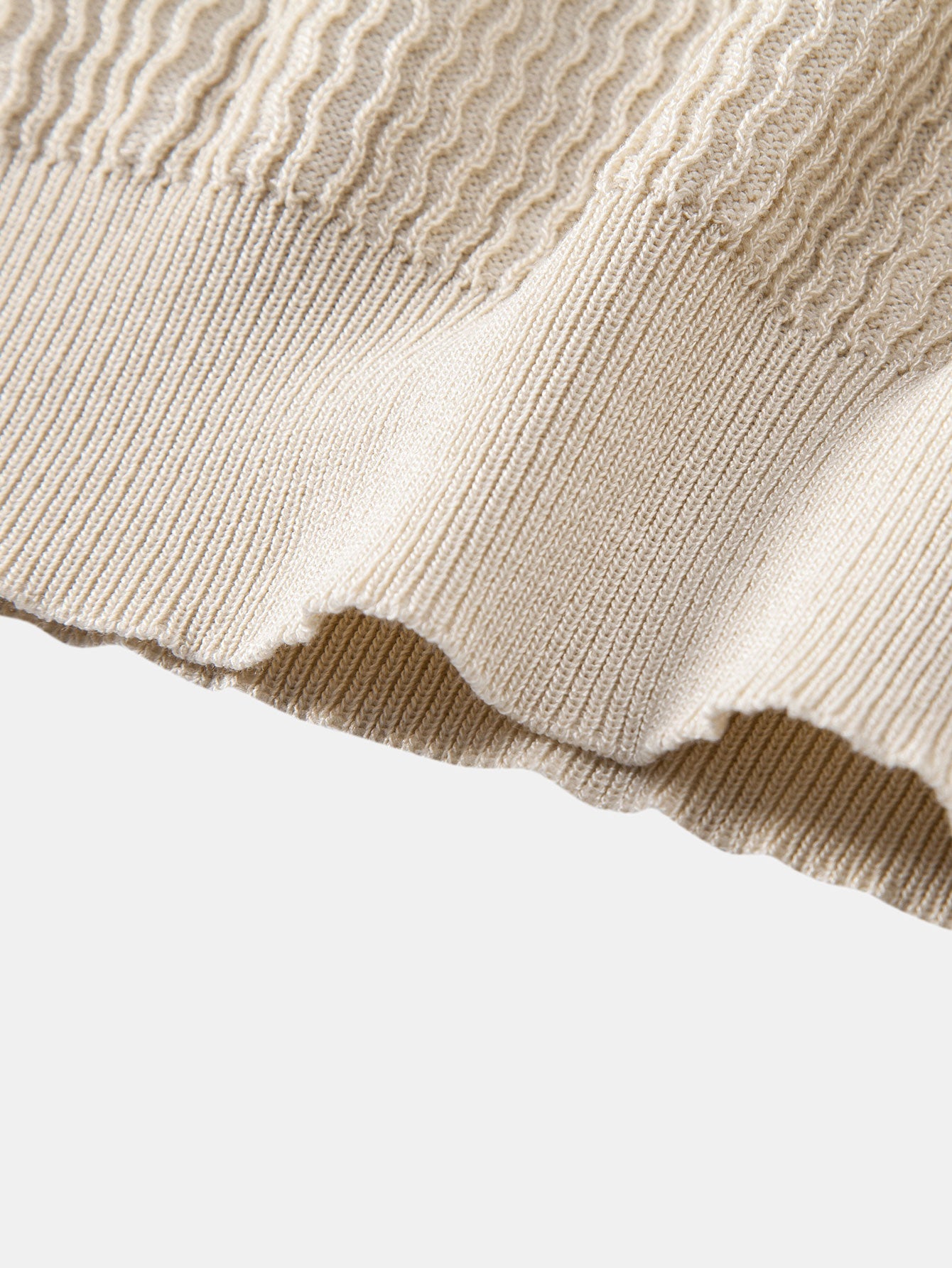 Golf jacquardstrikket V-hals polo-skjorte og smal passform taperet bukse