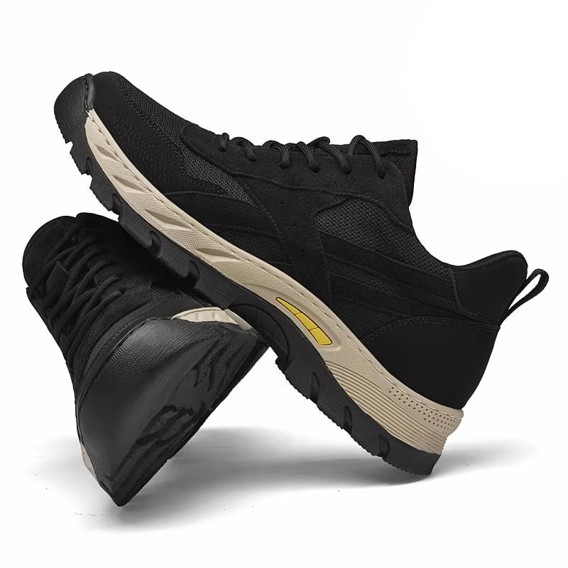 Herresko med skjult høyde – Pustende sneakers i ekte skinn og mesh, perfekt for sport og fritid
