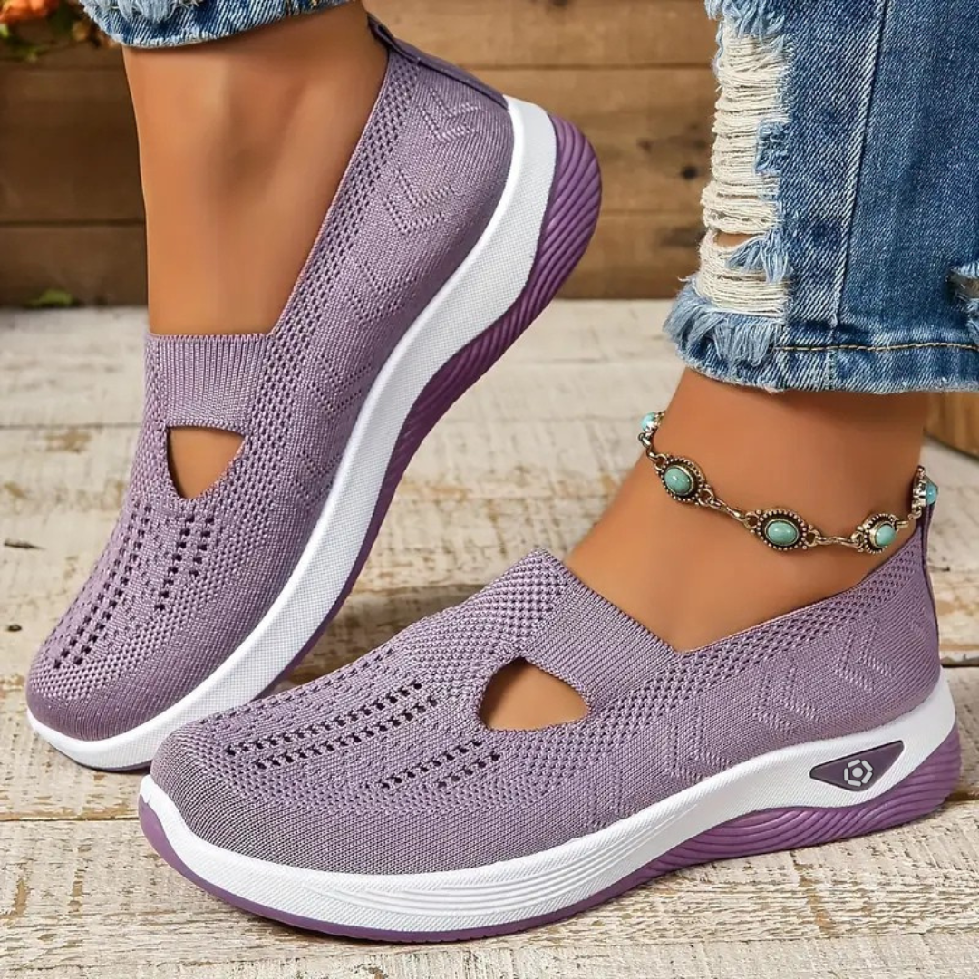 Komfortable, pustende ortopediske slip-on sneakers for kvinner