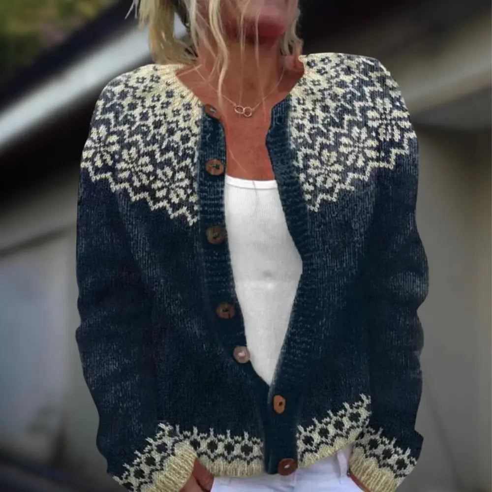 Anja™ | Strikket cardigan med mønster