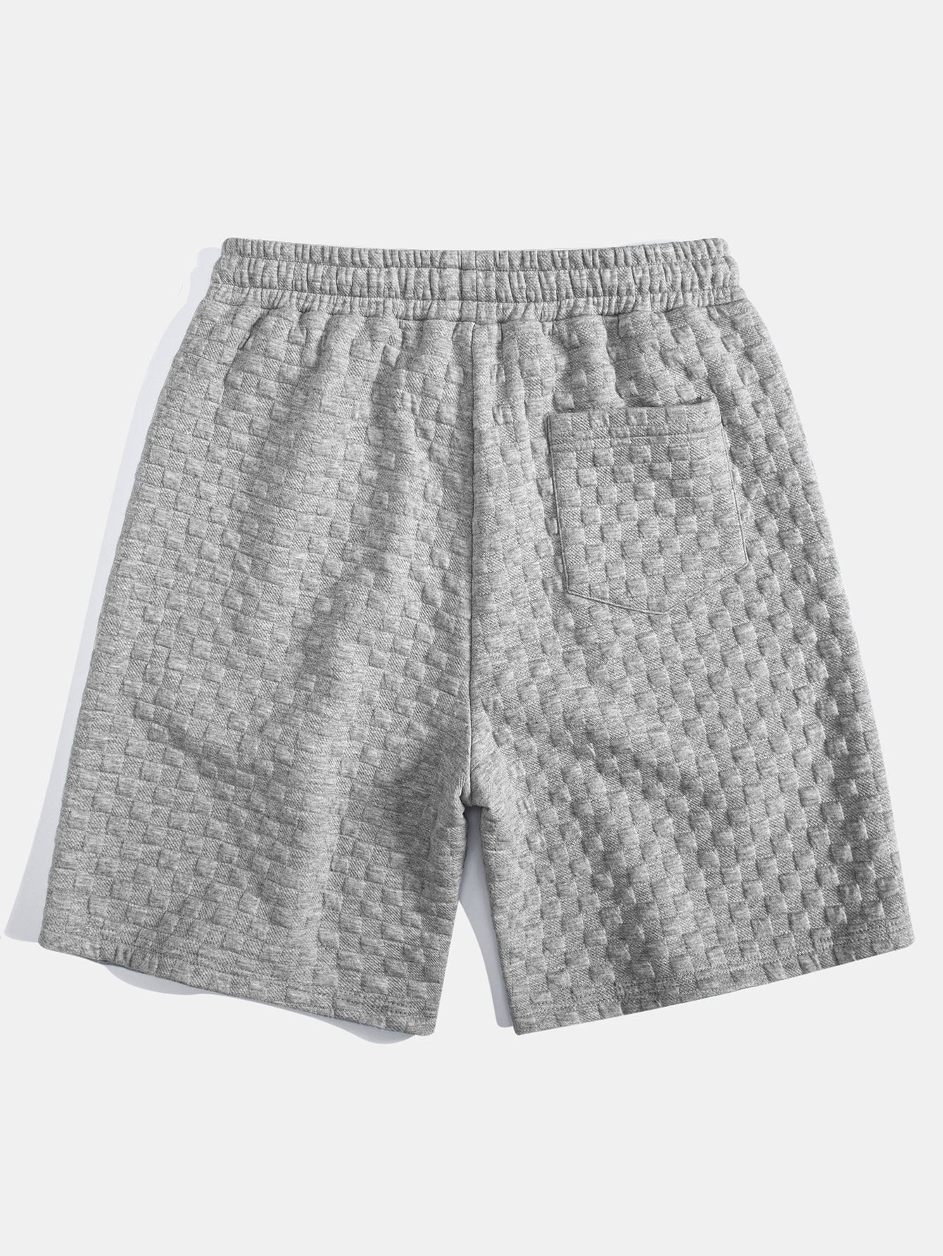 Rutemønster Jacquard bueformet kant hette-T-skjorte og Rutemønster Jacquard shorts