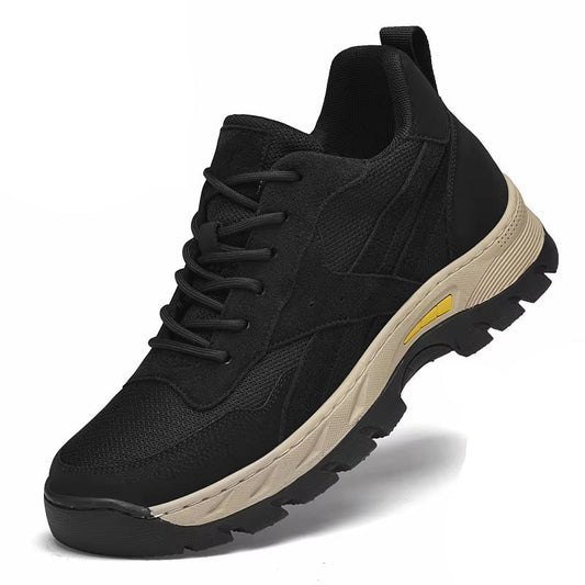 Herresko med skjult høyde – Pustende sneakers i ekte skinn og mesh, perfekt for sport og fritid