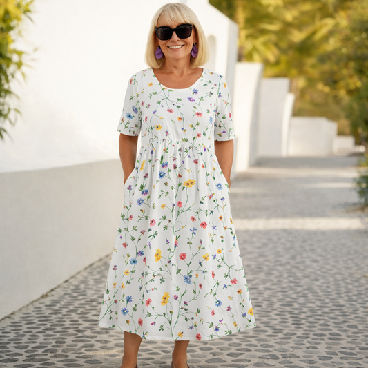Robin | Blomstret midikjole