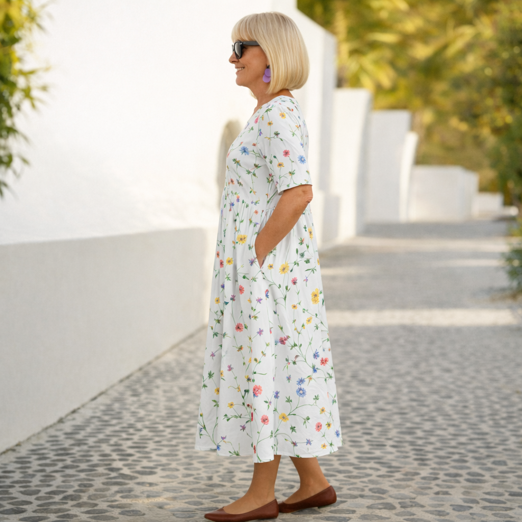 Robin | Blomstret midikjole