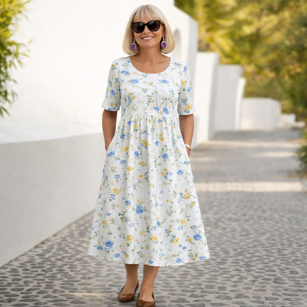 Robin | Blomstret midikjole