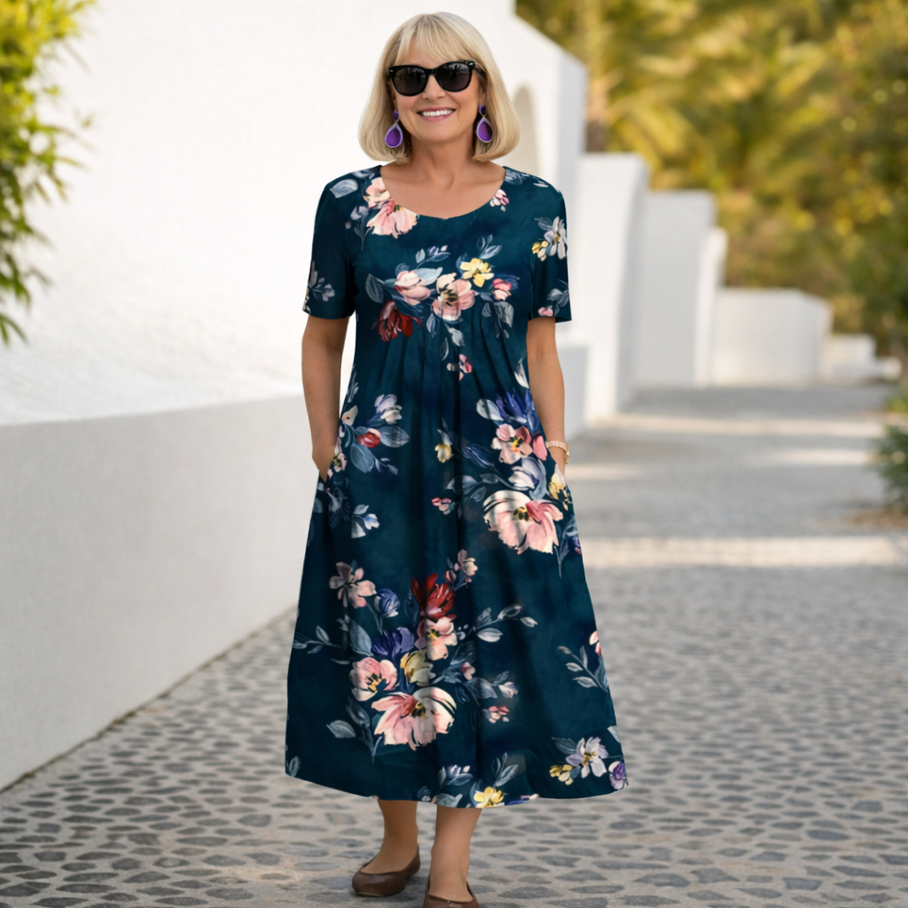 Robin | Blomstret midikjole