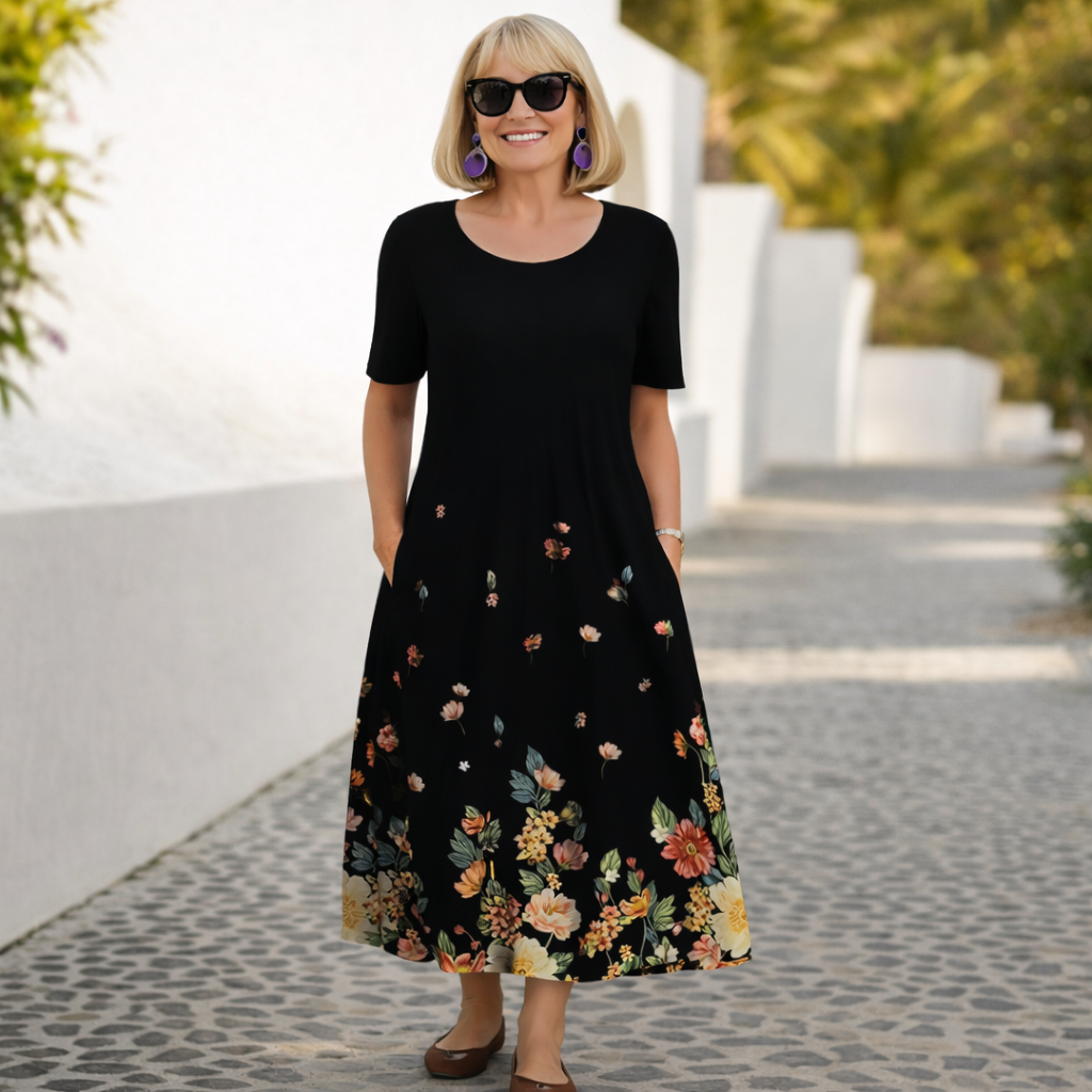 Robin | Blomstret midikjole
