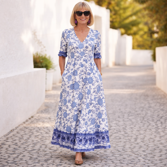 Elly | Elegant blomsterkjole med en luftig stemning