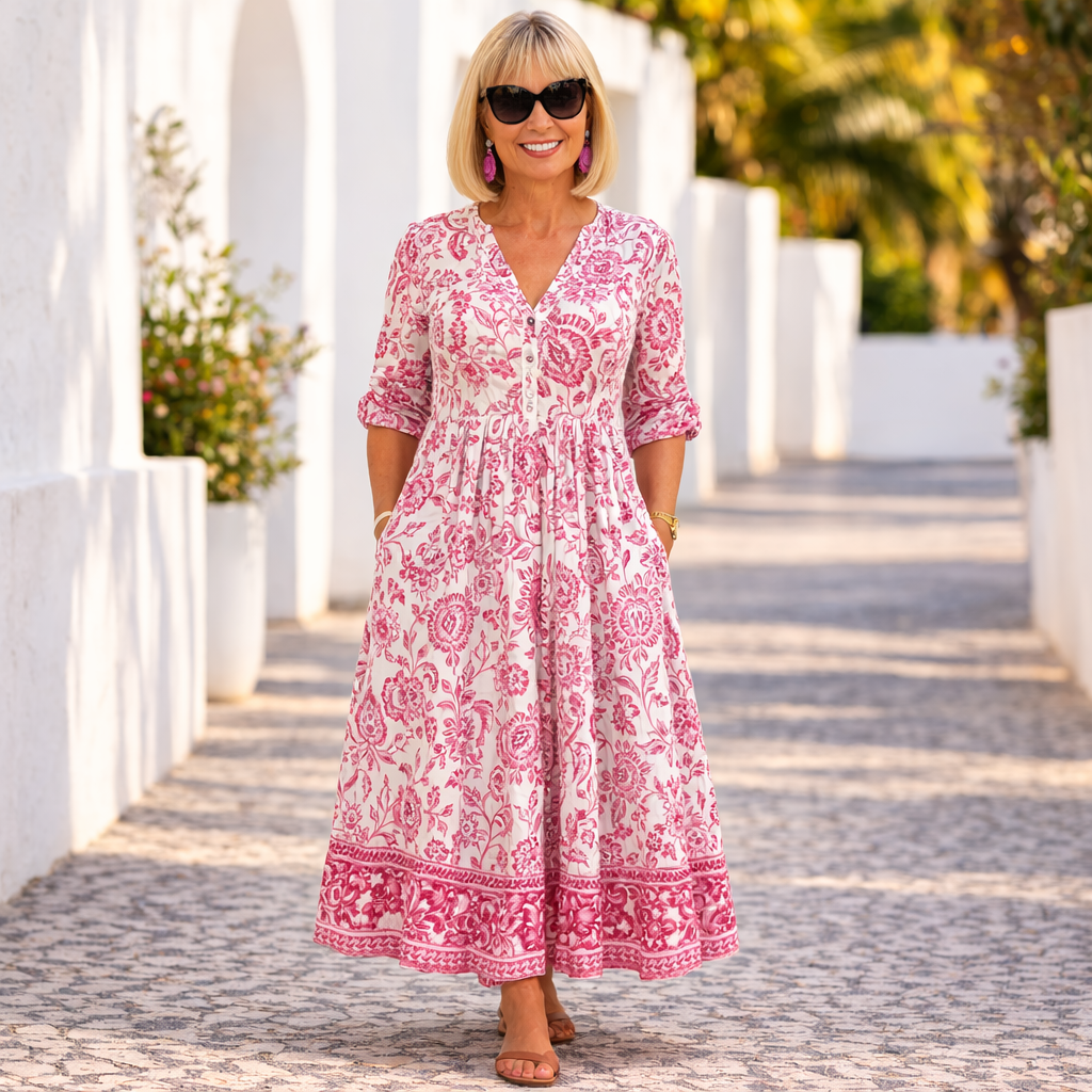 Elly | Elegant blomsterkjole med en luftig stemning