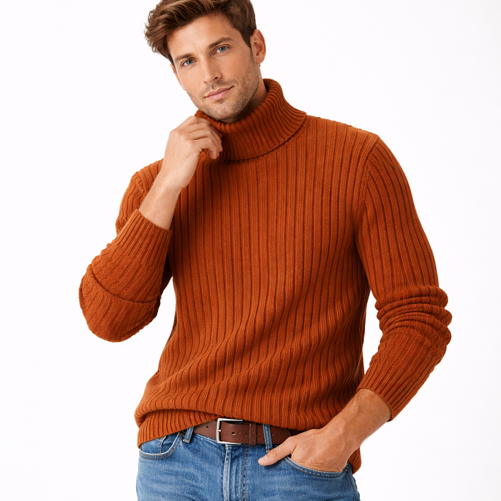 Høyhalset genser for menn – (opptil 4XL)