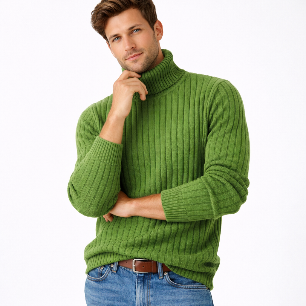 Høyhalset genser for menn – (opptil 4XL)