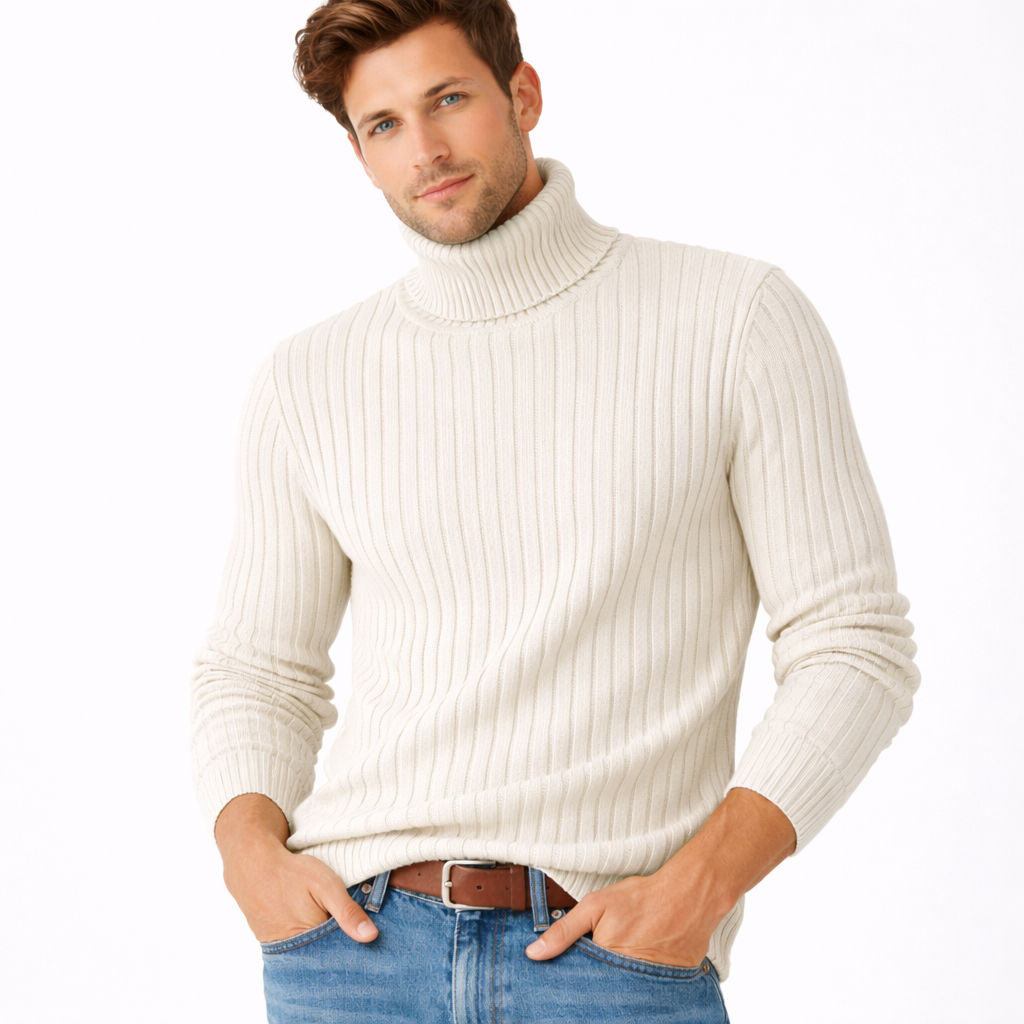 Høyhalset genser for menn – (opptil 4XL)