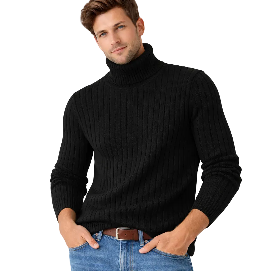 Høyhalset genser for menn – (opptil 4XL)