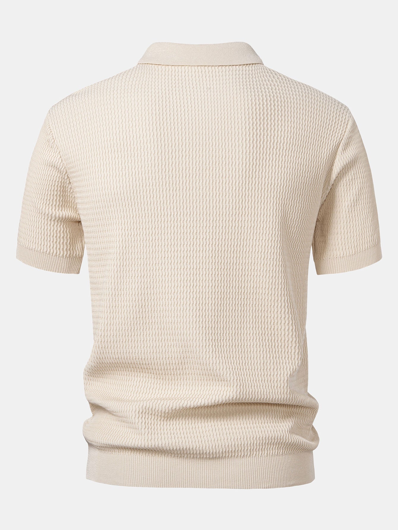 Golf jacquardstrikket V-hals polo-skjorte og smal passform taperet bukse