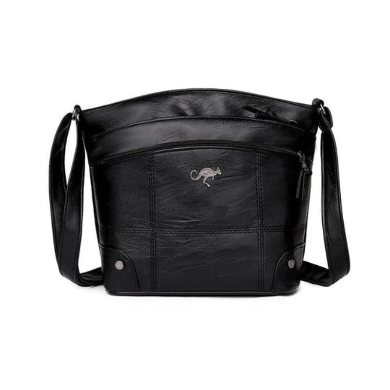 Lær Kenguru Pin Crossbody Bag