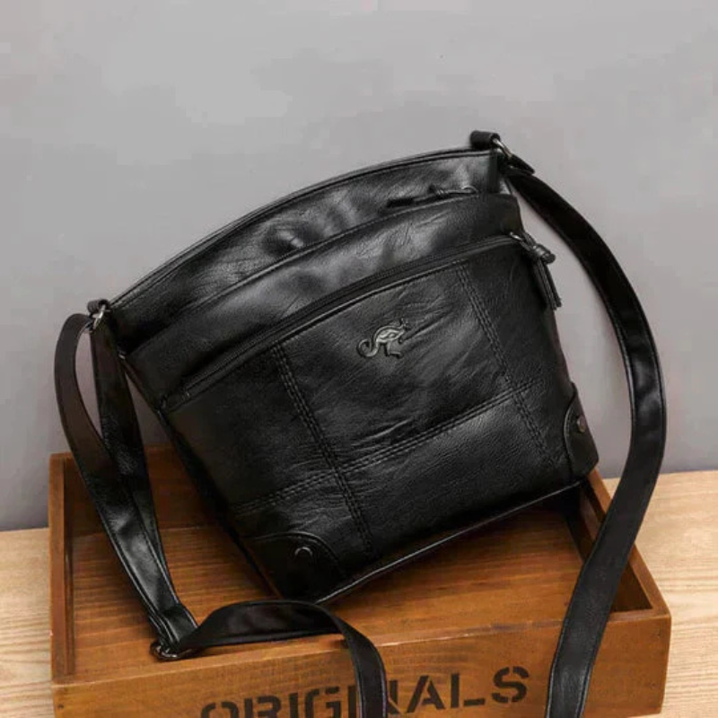 Lær Kenguru Pin Crossbody Bag