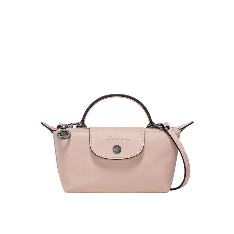 Mini lær Longchamp-veske – rosa