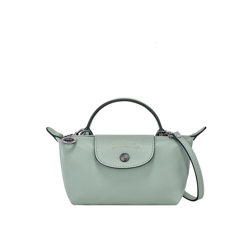 Mini lærveske Longchamp - lyseblå