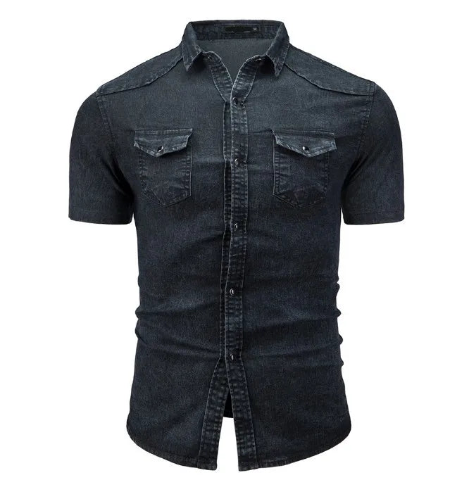 Jarl | Kortærmet denimskjorte