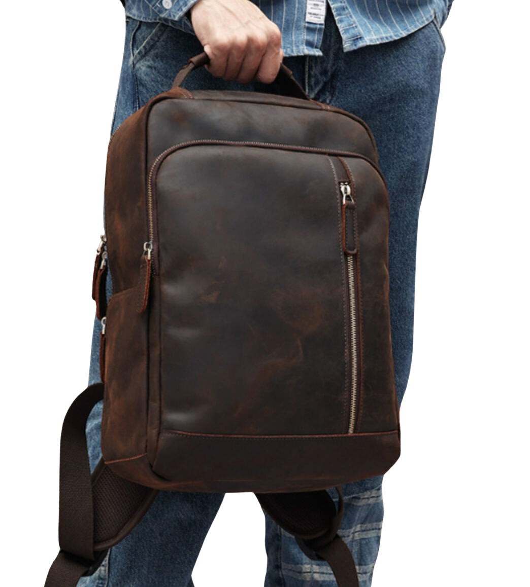 Austin - Vintage Crazy Horse skinnryggsekk