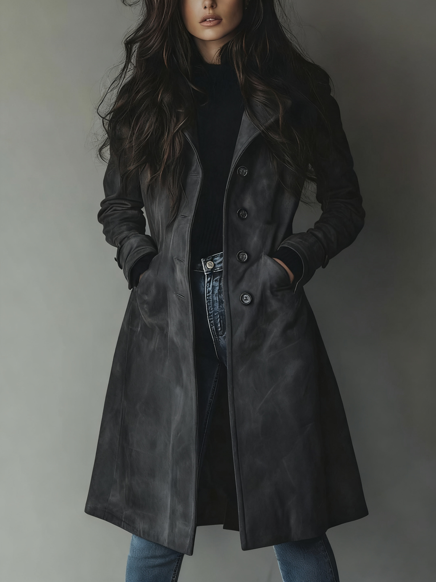 Teresa | Vintage semsket trenchcoat
