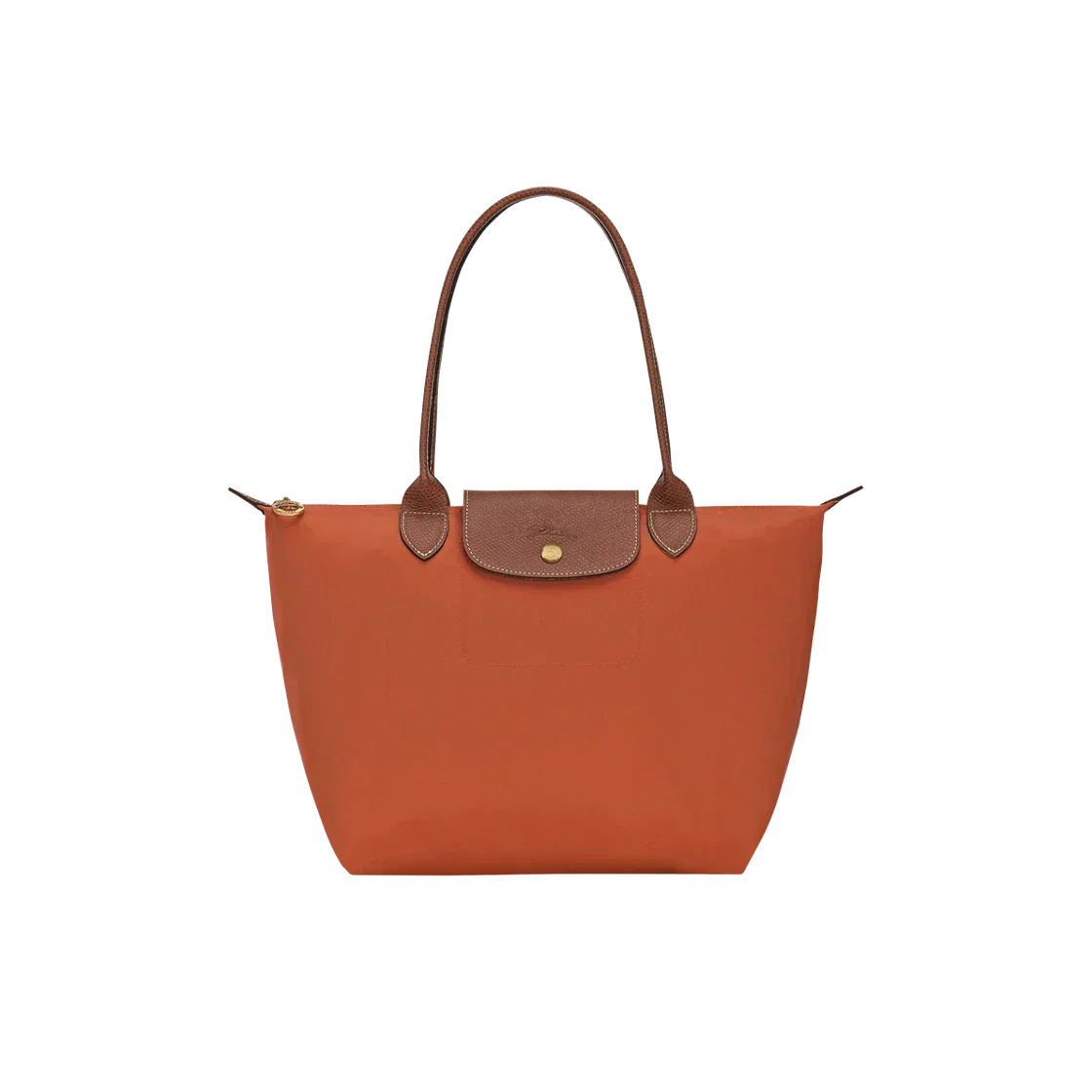 Longchamp - stor Le Pliage Tote, mursteinfarget
