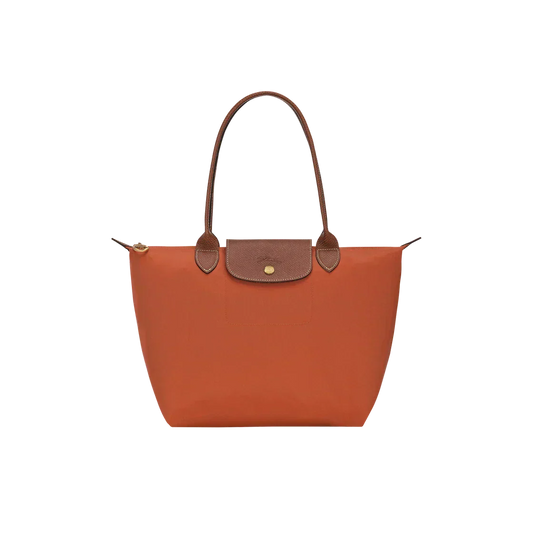 Longchamp - stor Le Pliage Tote, mursteinfarget