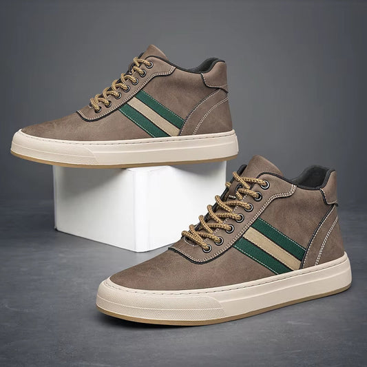 Herresneakers i Ekte Skinn – Øker Høyden med 7 cm | Stilrene Høye Løftesko