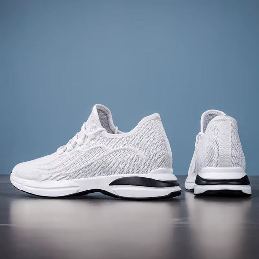 Sommer Sko for Menn med Skjult Hælløft – Pustende Mesh Sneakers med 7 cm Høydeøkning