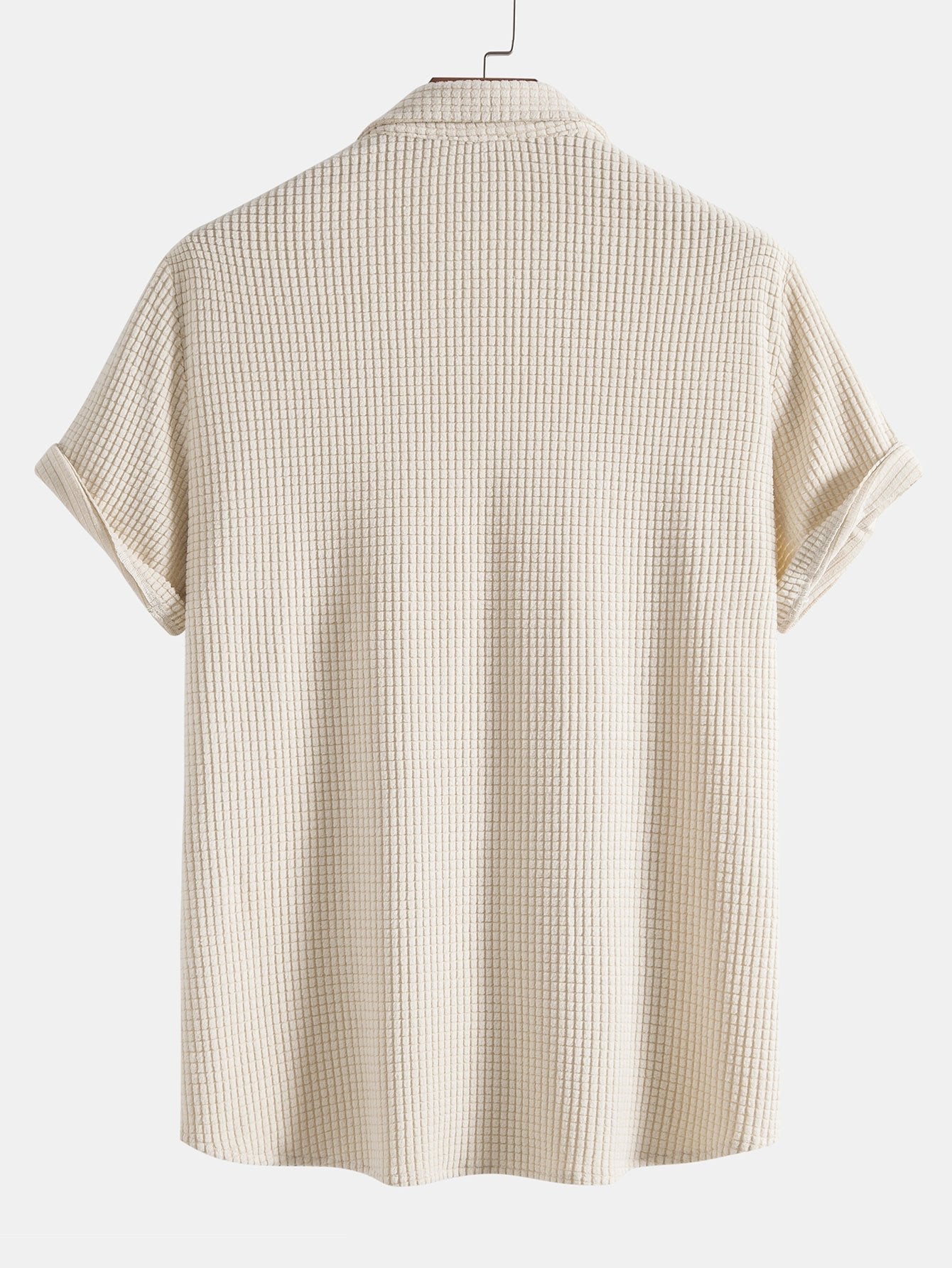 Vaffelstoffskjorte med knapper og shorts