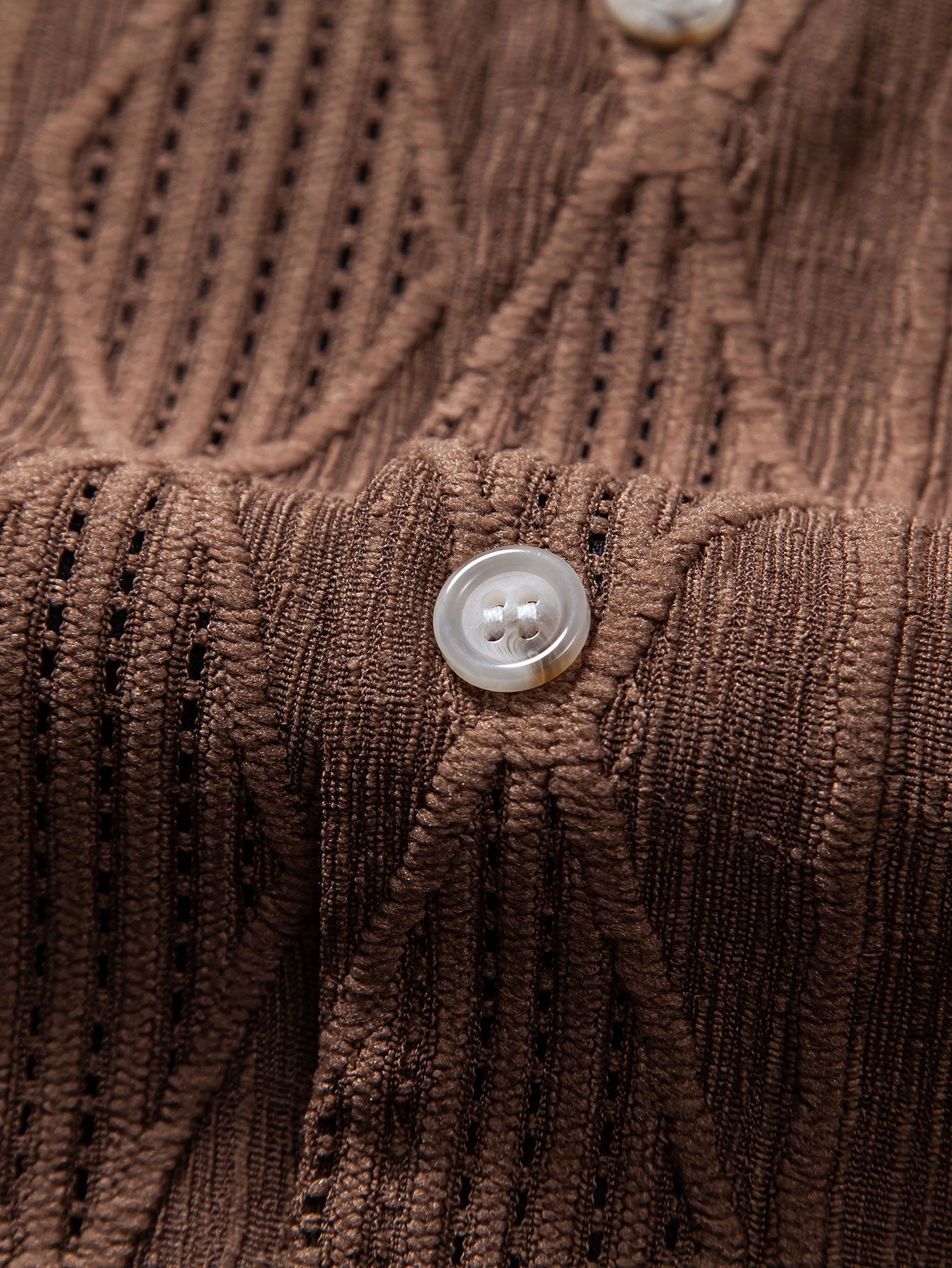 Geometrisk jacquard kubansk skjorte og rett linbukse
